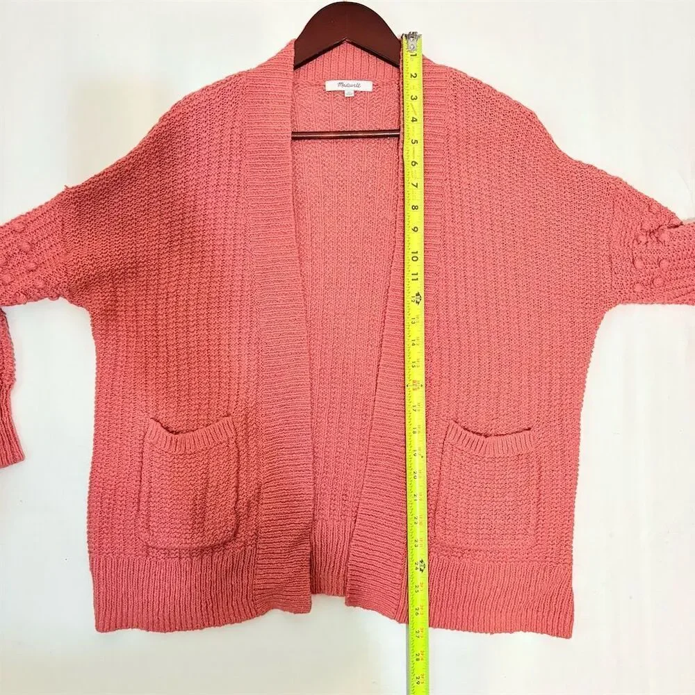Madewell Women's XS Pink Bobble Balloon Sleeve Knit Cardigan Sweater‎ - Picture 5 of 8